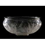 GLASS PUNCH BOWL, 19th century