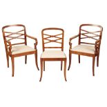 SET OF SIX 'EMPIRE' MAHOGANY DINING CHAIRS