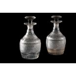 PAIR OF IRISH REGENCY CUT GLASS DECANTERS