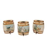 SET OF THREE CERAMIC SPIRIT BARRELS