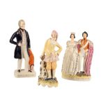 THREE STAFFCORDSHIRE FIGURES, 19TH CENTURY