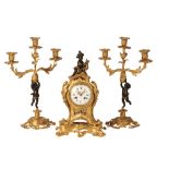 19TH FRENCH CLOCK GARNITURE