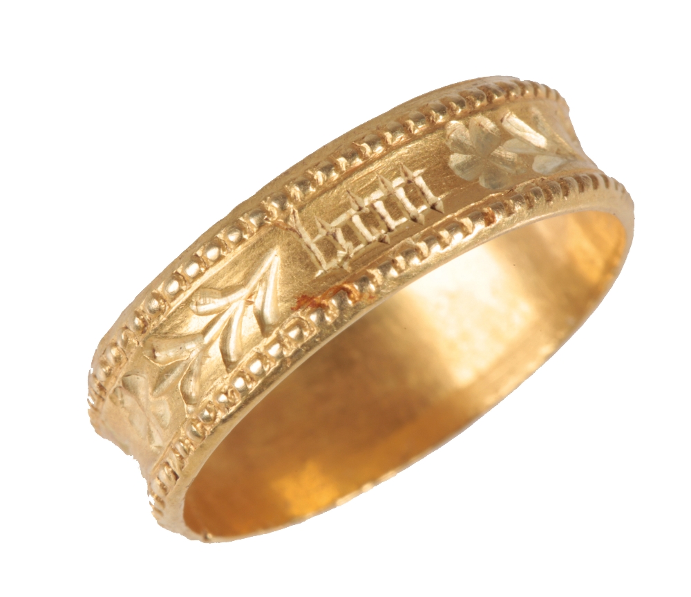 MEDIEVAL GOLD "BON COER" RING, 15th century