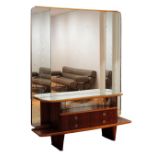 MARIO BALLINI: A ROSEWOOD, WALNUT AND ASH DRESSING TABLE AND MIRROR