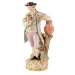 LARGE MEISSEN FIGURE OF A GARDENER