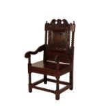 CHARLES II OAK WAINSCOT CHAIR