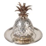 AUSTRIAN SILVER "PINEAPPLE" DESSERT BOWL, by Josef Carl Klinkosch, Vienna, c.1880