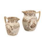 TWO COMMEMORATIVE 'NELSON' JUGS, LATE 19TH CENTURY