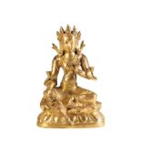 GILT BRONZE FIGURE OF TARA, TIBET