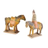 SANCAI-GLAZE POTTERY HORSE