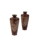 PAIR OF JAPANESE CLOISONNE VASES, MEIJI PERIOD