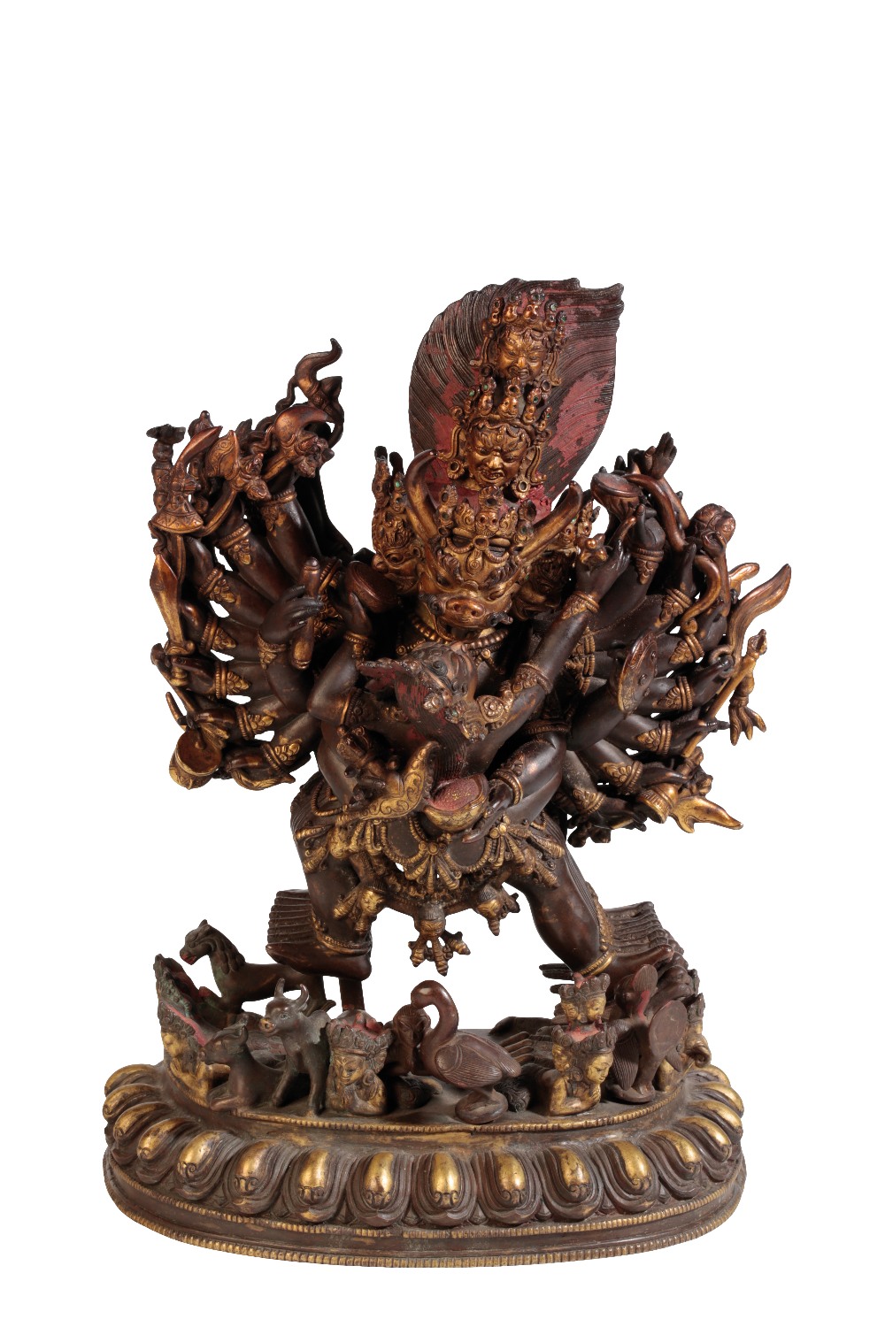 BRONZE FIGURE OF VAJRABHAIRAVA AND VAJRAVETALI, TIBET