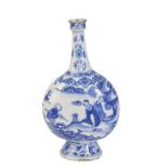 TRANSITIONAL STYLE BLUE AND WHITE WINE FLASK