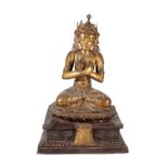 LARGE GILT COPPER FIGURE OF AVALOKITESVARA