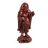 CARVED BOXWOOD LAUGHING BUDDHA