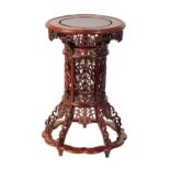 CARVED HARDWOOD JARDINIERE STAND