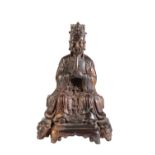 BRONZE SEATED DAOIST FIGURE, MING DYNASTY