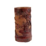 FINE CARVED BAMBOO BRUSHPOT