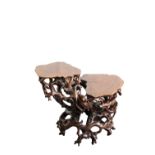 RARE HUANGHUALI ROOTWOOD TWO TIER STAND