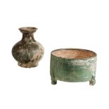 GREEN-GLAZE POTTERY CENSER