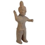 POTTERY FIGURE OF A STANDING WARRIOR