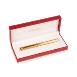 CARTIER GOLD PLATED "VENDOME" FOUNTAIN PEN