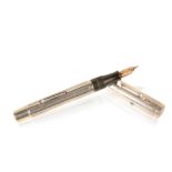 ART DECO SILVER CASED FOUNTAIN PEN