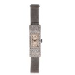 CARTIER ART DECO 18CT WHITE GOLD AND DIAMOND LADY'S COCKTAIL BRACELET WATCH