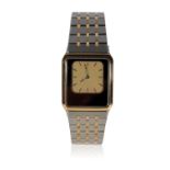 OMEGA QUARTZ GENTLEMAN'S STAINLESS STEEL AND GOLD PLATED BRACELET WATCH