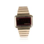 OMEGA TIME COMPUTER DIGITAL GOLD CAP STAINLESS STEEL GENTLEMAN'S WRISTWATCH