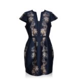 TED BAKER; SCULPTED STARDUST JACQUARD SHIFT DRESS