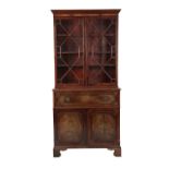 GEORGE III MAHOGANY SECRETAIRE LIBRARY BOOKCASE