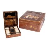 FINE JAPANESE SUZURIBAKO [WRITING BOX] AND MATCHING RYOSHIBAKO [DOCUMENT BOX]