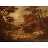 ATTRIBUTED TO DEAN WOLSTENHOLME (1757-1837) A hunting scene with hounds cornering a fox