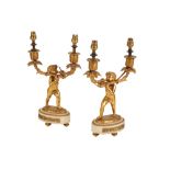 PAIR OF LOUIS XV STYLE GILT BRONZE CANDELABRA