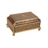 FRENCH GILT BRONZE BOULLE CIGAR BOX