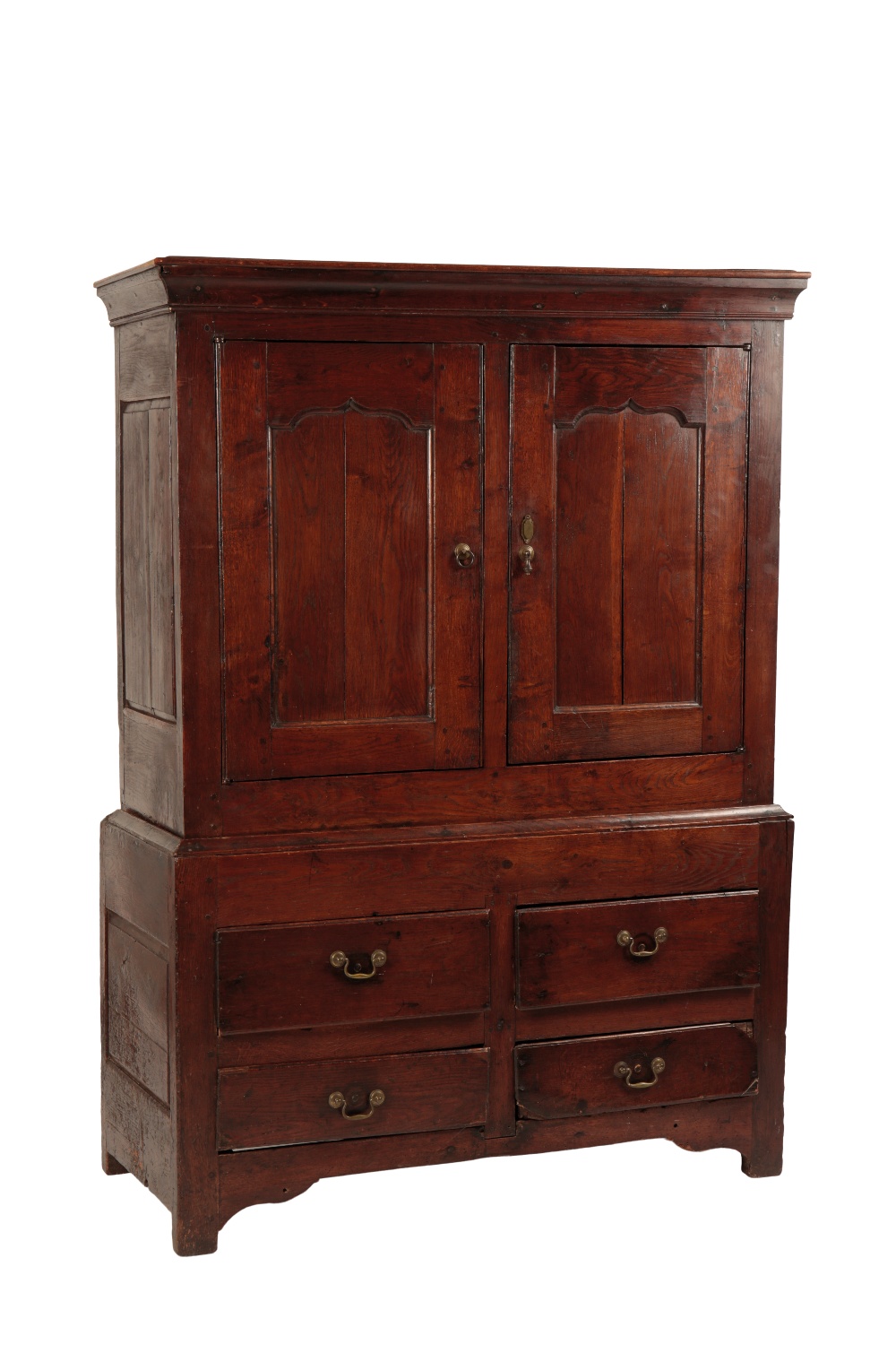 GEORGE III OAK PRESS CUPBOARD