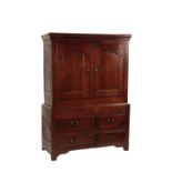 GEORGE III OAK PRESS CUPBOARD