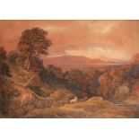 ATTRIBUTED TO JAMES DUFFIELD HARDING (1798-1863) An extensive wooded landscape with horses