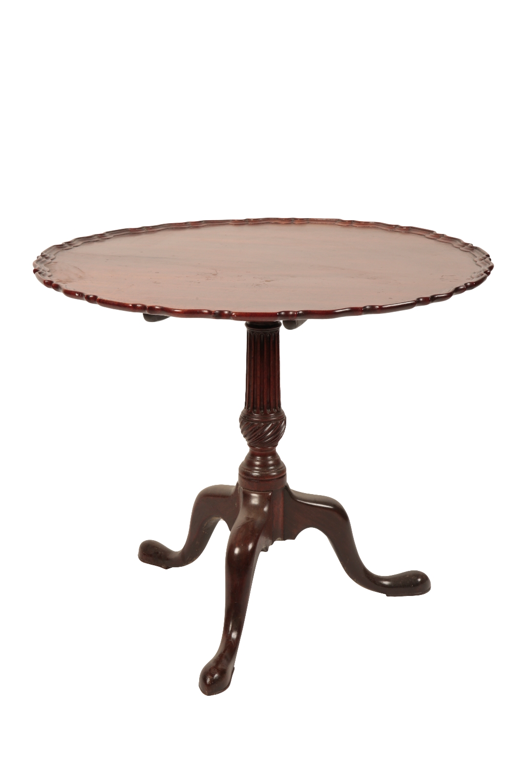 GEORGE III MAHOGANY PIE CRUST TILT TOP TABLE