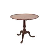 GEORGE III MAHOGANY PIE CRUST TILT TOP TABLE