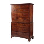 GEORGE III MAHOGANY CHEST ON CHEST