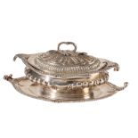 GEORGE III SILVER SAUCE TUREEN AND COVER