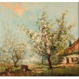 •HENRI JOSEPH PAUWELS (1903-1983) Blossoming trees in front of a cottage