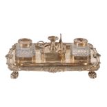 GEORGE III SILVER INKSTAND