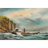 W. DOWDEN (18th/19th Century) Steam Coaster in heavy seas