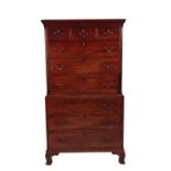 GEORGE III MAHOGANY CHEST ON CHEST