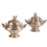 PAIR OF VICTORIAN SILVER SOUP TUREENS