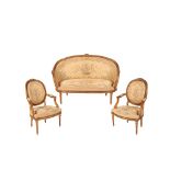 LOUIS XVI STYLE GILTWOOD DRAWING ROOM SUITE