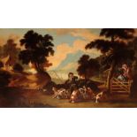 MANNER OF JAN WYCK (1652-1702) 'The Hunt' hounds and hunstman in pursuit